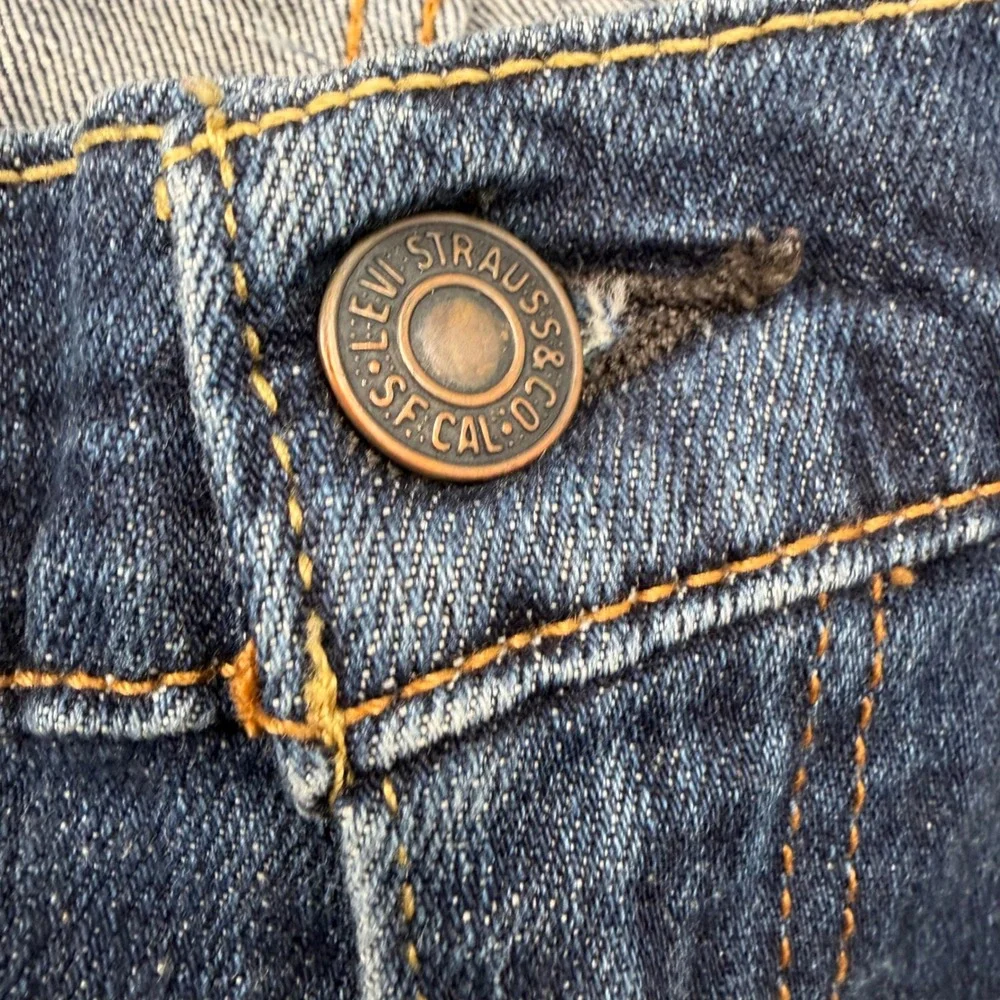 Levis 505 Regular Fit Dark Wash Straight Leg Denim‎ Jeans Mens 42x32 Blue